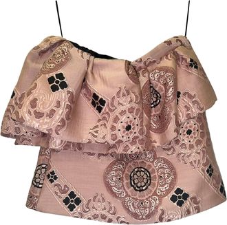 Dries Van Noten Dries van Noten Strapless Ruffled Top in Pink Polyester