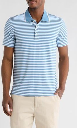 Brooks Brothers Feeder Stripe Knit Performance Polo in Blue/White at Nordstrom Rack, Size Xx-Large