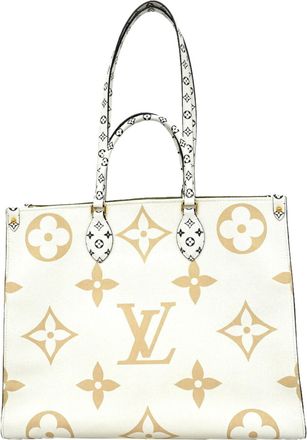 Louis Vuitton Green Khaki White Tote Bag (Pre-Owned)