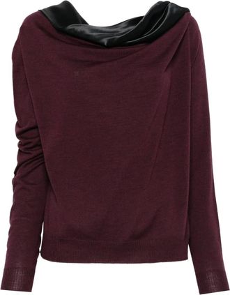 Alberta Ferretti Maglione con inserti - Rosso