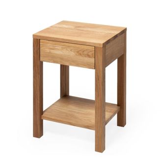 Woodek Mesita de noche en roble macizo, acabato mate