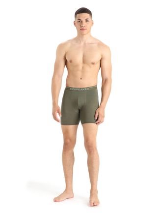 Icebreaker Merino Mens Underwear Anatomica Long Boxers Shorts, Loden, XXL