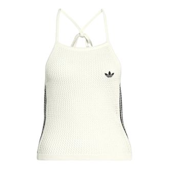 adidas Sleeveless Training Tops, female, White, Size: M Knitted Crochet Top