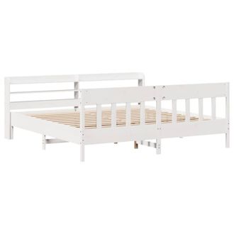 Berkfield Home Decorative Bed Frame without Mattress White 200x200 cm Solid Wood Pine