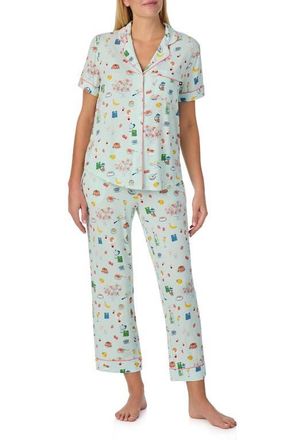 Kate Spade New York print crop pajamas in Light Green/Pt at Nordstrom, Size X-Large