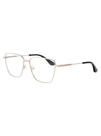 Alexander McQueen AM0503O Metal Square-Frame Eyeglasses - Silver