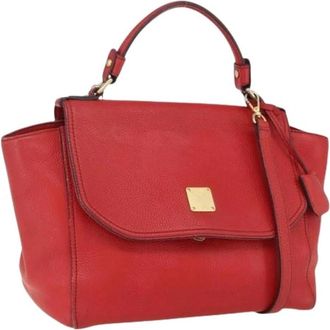 MCM Pre-owned Leather Handbag - Dames - Vintage Handtas - Rood - ONE Size - Leer - Vintage