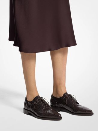Michael Kors Annette Crocodile Embossed Patent Leather Oxford