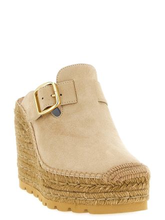 Stella McCartney Womens Beige Viscose Wedge Sandals