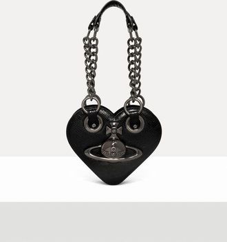 Vivienne Westwood Juliet Heart Chain Bag Python-effect Emboss Black