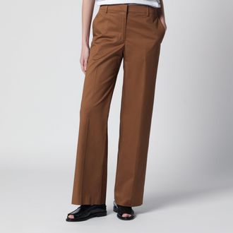 Pantaloni Torino Francoise beige cotton-blend trousers