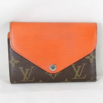 Louis Vuitton Brown Monogram Orange Monogram Epi Leather Wallet (Tri-Fold) (Pre-Owned)