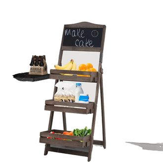 OEM Soporte Para Plantas, Dise&ntilde;o Plegable, Est&eacute;tica Retro, Marr&oacute;n