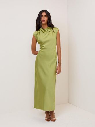 Nobody's Child Green Cowl Neck Eden Midi Dress