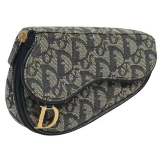 Dior Pochette Vintage Trotter in Tela Pre-owned - - Pre-owned - Donna - Blu - ONE SIZE