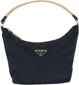 Prada Pre-owned Shoulder Bags, female, Black, Size: ONE SIZE Pre-owned Tessuto Nylon Handbag