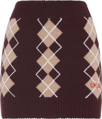 Chloé argyle mini skirt - Red