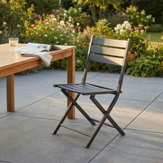 Milani Home ABELUS - sedia da giardino in alluminio pieghevole salvaspazio