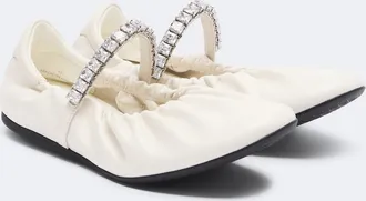 Jimmy Choo London Jade embellished leather Mary Jane flats