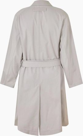HUGO BOSS Mens Solid Patterned Collared Neck Buckle Over Coat - Grey - Size: 38/Regular