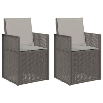 vidaXL Sillas De Comedor De Jard&iacute;n 2 Pcs Gris Claro Pp Vidaxl