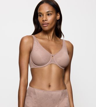 Triumph Minimizer-BH TRIUMPH Wild Rose Sensation, Damen, Gr. 75, Cup G, braun (chocolate mousse), Spitze, Obermaterial: 82% Polyamid, 18% Elasthan, BHs Minimi