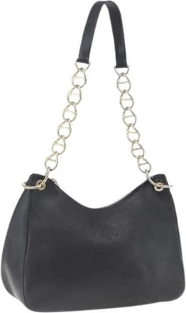 Prada Pre-owned Shoulder Bags, female, Black, Size: ONE SIZE Pre-owned Leather Shoulder Bag