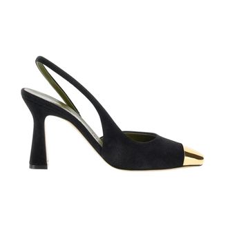 MARIA LUCA Pumps, female, Black, Size: 7 1/2 US Eleonora Metal Toe Cap Sling Back