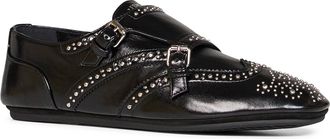 Fendi Womens Loafers Double-Monk Black Calf Leather