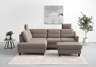 Sit&more Ecksofa »Farö L-Form« inklusive Federkern, wahlweise mit Bettfunktion und Bettkasten