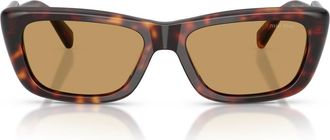 Miu Miu 56mm Rectangular Sunglasses in Havana /Brown at Nordstrom