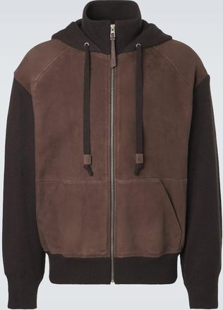 Loewe Felpa in suede con cappuccio e zip