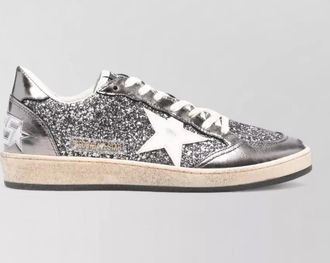 Golden Goose leather glitter low-top sneakers