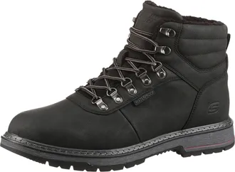 Skechers Winterstiefel SKECHERS CORADO-MEMPHIS, Herren, Gr. 45, schwarz, Lederimitat, Schuhe Winterstiefel, Schn&uuml;rstiefel mit Warmfutter