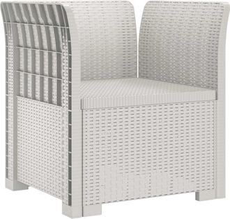 vidaXL Sill&oacute;n Individual Apariencia De Ratan Pp Blanco Vidaxl