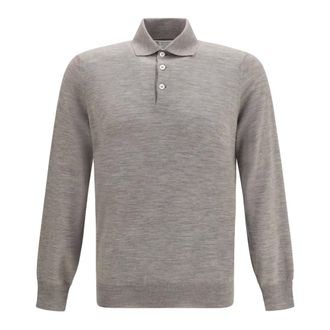Brunello Cucinelli Trui met polokraag van scheerwol - Heren - Truien - Grijs - Maat: 2XL Wol