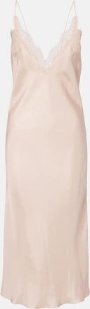 R&oacute;he R&oacute;he Abito sottoveste in raso di seta con pizzo