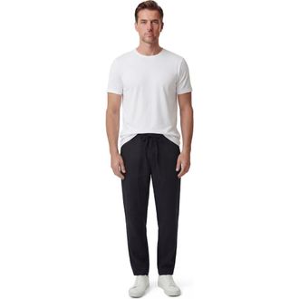 Lords of Harlech Solid Linen Drawstring Pant in Black at Nordstrom, Size X-Large 32
