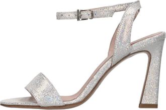 Anna F. 3655 Irideargento - Dames - Sandalen met hakken - Grijs - 36 EU - Leer - Schoenen