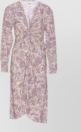 Isabel Marant printed paisley knot detail v-neck midi dress