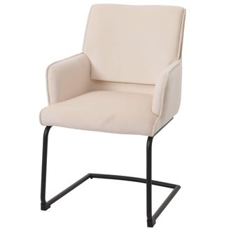 Hhg Silla Basculante Hhg 416, Silla De Comedor Silla De Cocina, Tela/textil Oeko-tex, Crema-beige