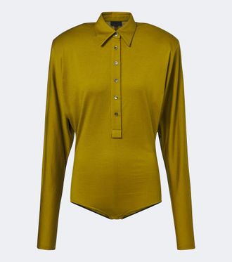 MUGLER Wool-blend bodysuit