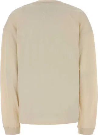 Maison Margiela Womens Numbers Longsleeve Sweatshirt Cream Cotton Sweatshirts