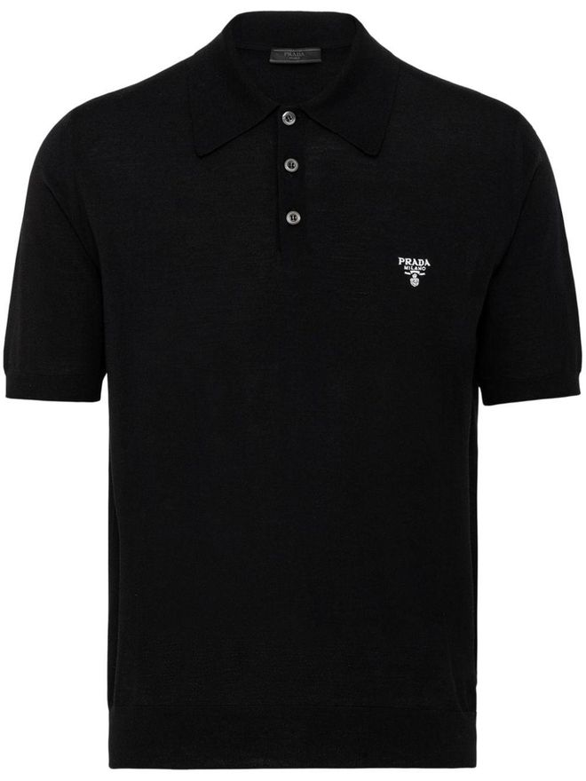 Prada logo-embroidered wool polo shirt - men - Virgin Wool - 48