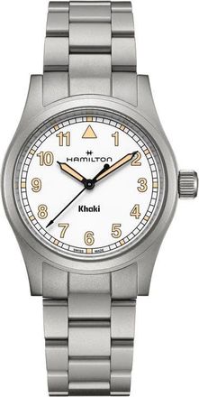 Hamilton Khaki Field Bracelet Watch, 38mm in White at Nordstrom