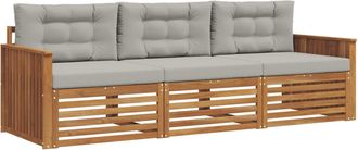 vidaXL Conjunto De Sof&aacute;s De Exterior 3 Uds. Natural Y Gris Claro Vidaxl