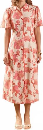 English Factory Garden Midi Dress In Pink
