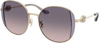 Coach Lilac Peach Gradient Round Ladies Sunglasses HC7176B 900536 54