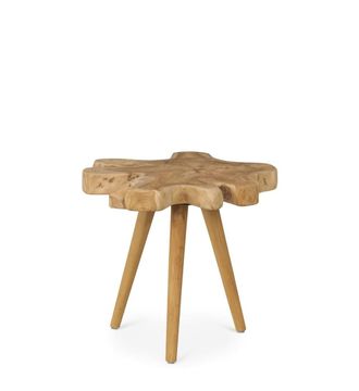 Moycor Mesa auxiliar tronco irregular teca beige