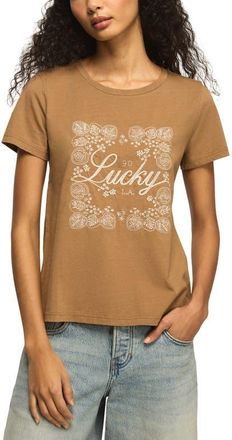 Lucky Brand Floral Frame Graphic T-Shirt in Brown at Nordstrom, Size X-Large